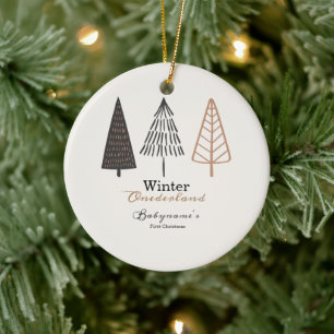 Winter Onederland First Christmas Boho Minimalisti Keramik Ornament