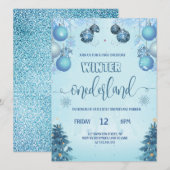 Winter onederland for Boy first birthday Einladung (Vorne/Hinten)