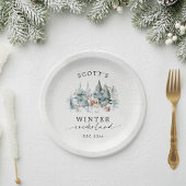 Winter ONEderland Forest Animals 1st Birthday Pappteller