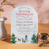 Winter ONEderland Forest Deer Baby Erstgeburt Einladung