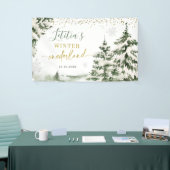 Winter Onederland Forest Erster Geburtstag Groß Banner (Messeveranstaltung)