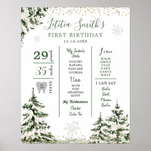 Winter Onederland Forest Erster Geburtstag Meilens Poster