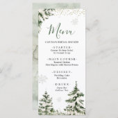 Winter Onederland Forest Erster Geburtstag Menükarte (Vorne/Hinten)