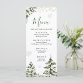 Winter Onederland Forest Erster Geburtstag Menükarte (Stehend Vorderseite)