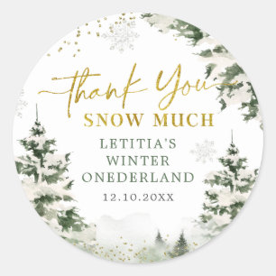 Winter Onederland Forest Erster Geburtstag Vielen  Runder Aufkleber
