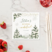 Winter Onederland Forest First Birthday Paper Serviette (Beispiel)