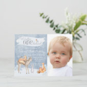 Winter ONEderland Foto 1. Geburtstag Einladungen (Stehend Vorderseite)