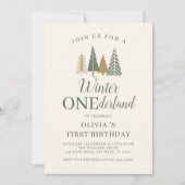 Winter Onederland Foto erster Geburtstag Einladung (Vorderseite)