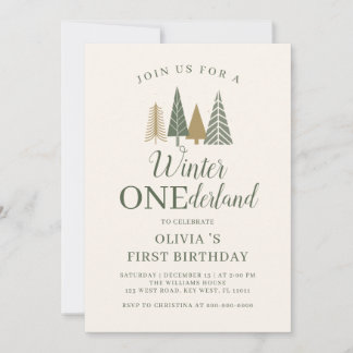 Winter Onederland Foto erster Geburtstag Einladung