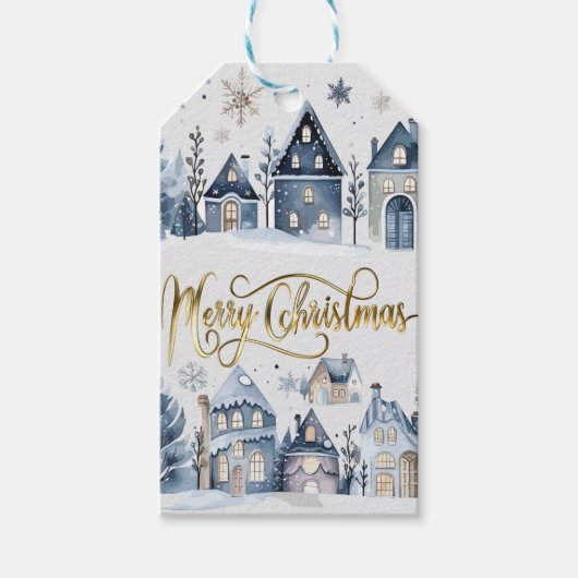 Winter Onederland Frohe Weihnachtshäuser Geschenkanhänger (Vorderseite)