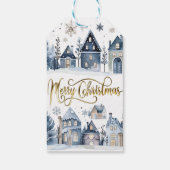 Winter Onederland Frohe Weihnachtshäuser Geschenkanhänger (Rückseite)