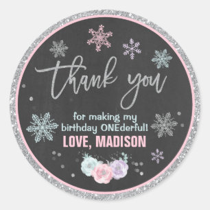 Winter ONEderland Gastgeschenk Tag Sticker Siegel