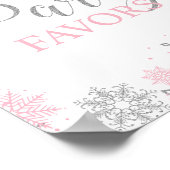 Winter Onederland Gastgeschenke Rosa Silber Poster (Ecke)