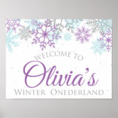 Winter Onederland Geburtstag Begrüßungszeichen Lil Poster (Vorne)