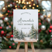 Winter Onederland Geburtstag Begrüßungszeichen Poster