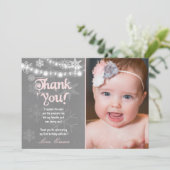 Winter ONEderland Geburtstag Danke Karte (Stehend Vorderseite)