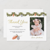 Winter Onederland Geburtstag Danke Karte (Vorne/Hinten)