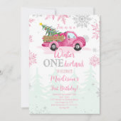 Winter ONEderland Geburtstag Einladung (Vorderseite)