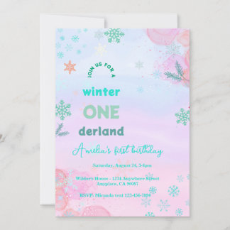 Winter Onederland Geburtstag Einladung