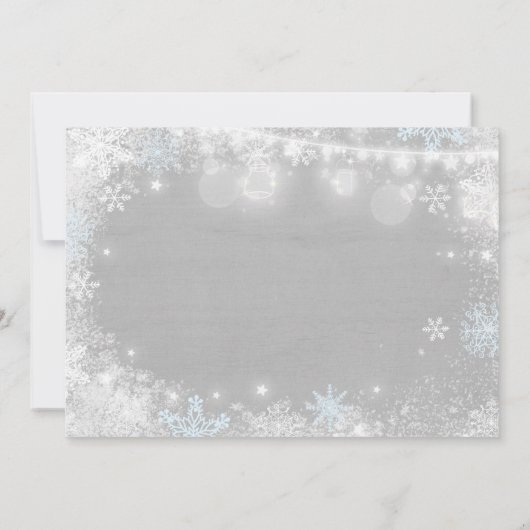 Winter ONEderland Geburtstag Einladung Blau Weiß (Rückseite)