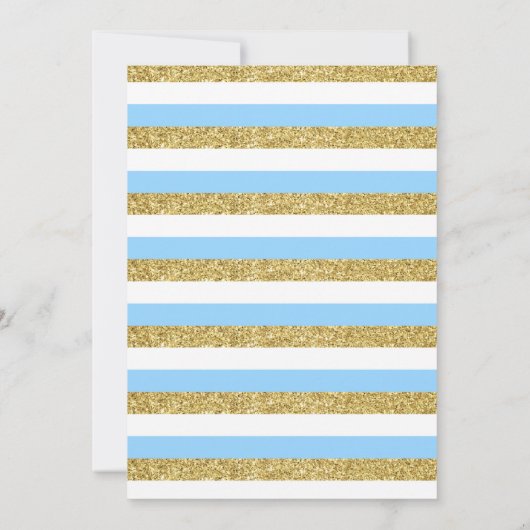 Winter ONEderland Geburtstag Einladung Blue Gold (Rückseite)