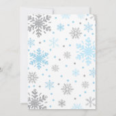 Winter ONEderland Geburtstag Einladung Blue Silver (Rückseite)