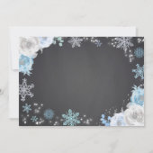 Winter ONEderland Geburtstag Einladung Blue Silver (Rückseite)