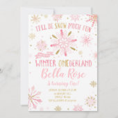 Winter ONEderland Geburtstag Einladung Pink Gold (Vorderseite)