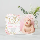 Winter ONEderland Geburtstag Einladung Pink Gold (Stehend Vorderseite)