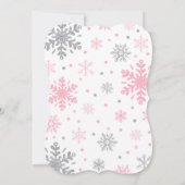 Winter ONEderland Geburtstag Einladung Rosa Silber (Rückseite)