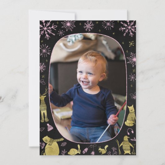 Winter Onederland Geburtstag Einladung Schneeflock (Rückseite)