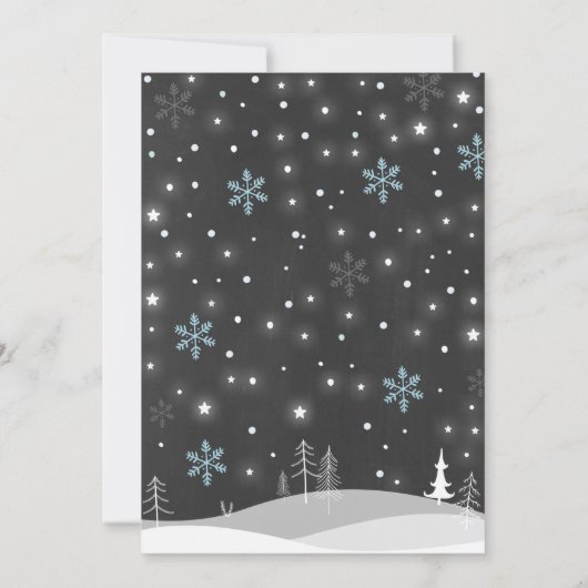 Winter ONEderland Geburtstag Einladung Snowman Blu (Rückseite)