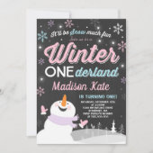 Winter ONEderland Geburtstag Einladung Snowman Pin (Vorderseite)