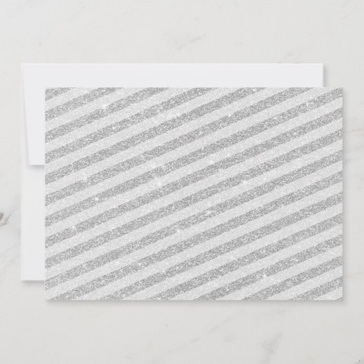 Winter ONEderland Geburtstag Silberner Glitzer Einladung (Rückseite)