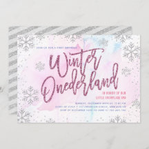 Winter ONEderland Geburtstag Silver Magenta Glitze