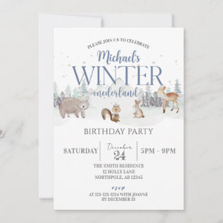 Winter Onederland Geburtstag, Tier 1. Geburtstag Einladung