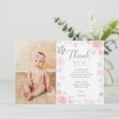 Winter ONEderland Geburtstag Vielen Dank Karten (Stehend Vorderseite)