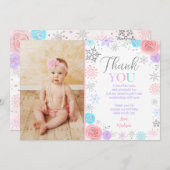 Winter ONEderland Geburtstag Vielen Dank Karten (Vorne/Hinten)