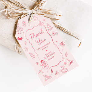 Winter-Onederland-Geburtstags-Geschenkanhänger Geschenkanhänger