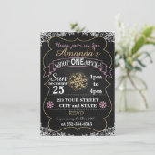 Winter Onederland Geburtstagseinladung Einladung (Stehend Vorderseite)