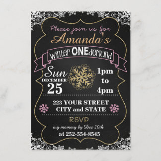 Winter Onederland Geburtstagseinladung Einladung