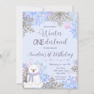 Winter Onederland Geburtstagseinladung Einladung
