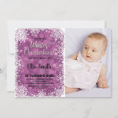 Winter Onederland Geburtstagseinladungen mit Foto Einladung (Vorderseite)