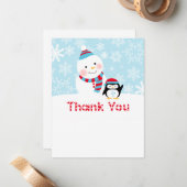 Winter ONEderland Geburtstagsparty Danke Mitteilungskarte (Vorderseite/Rückseite Beispiel)