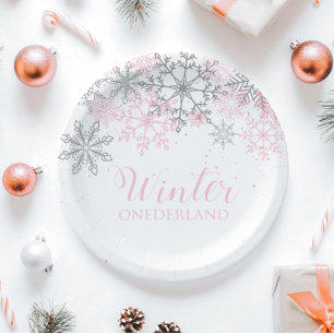 Winter ONEderland Geburtstagsparty-Teller Pappteller