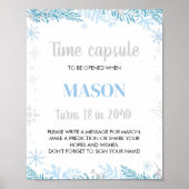 Winter Onederland Geburtstagszeit Kapselunterschri Poster (Vorne)