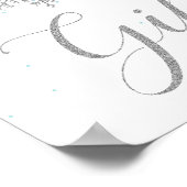 Winter Onederland gibt Blue Silver Snowflake Poster (Ecke)