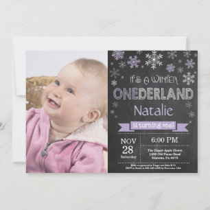 Winter Onederland Girl 1. Geburtstag Einladung