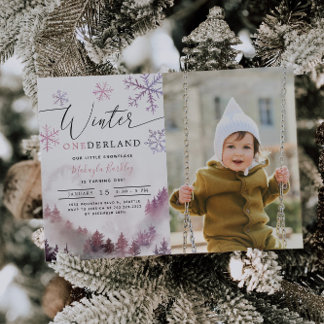 Winter ONEderland Girl 1. Geburtstag Einladung