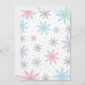 Winter Onederland Girl 1. Geburtstag Einladung (Rückseite)